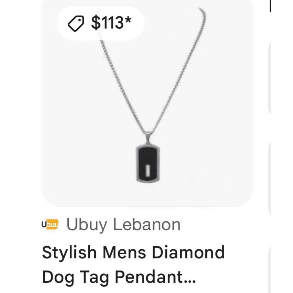 NWT Men’s 1/10ct Diamond + Stainless Steel & Carbon Fiber Dog Tag Necklace - Picture 9 of 9
